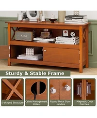 44 Inch Wooden Storage Cabinet Tv Stand