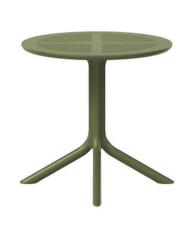 31.5" Round Plastic Outdoor Patio Dining Table for 4