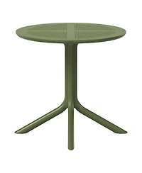 31.5" Round Plastic Outdoor Patio Dining Table for 4
