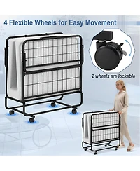 Twin Size Metal Folding Bed with Memory Foam Mattress