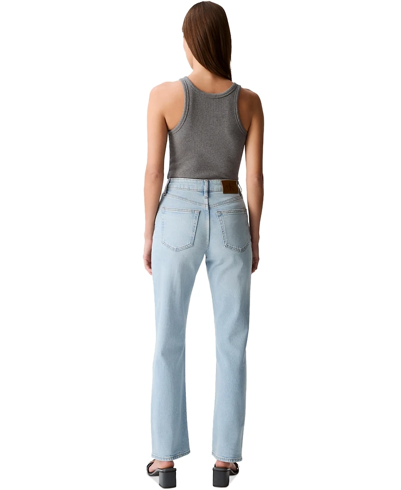Calvin Klein Jeans Women's High-Rise Straight-Leg Stretch Denim Jeans