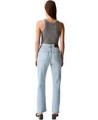 Calvin Klein Jeans Women's High-Rise Straight-Leg Stretch Denim Jeans