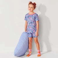 Lands' End Big Girls Short Sleeve Tee and Shorts Pajama Set