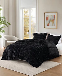 Madison Park Gia Faux-Fur 3-Pc. Comforter Set