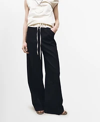 Mango Women's Combined Wool Blend Jogger Pants