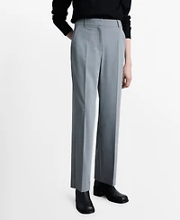 Mango Women's Straight Mid-Rise Trousers