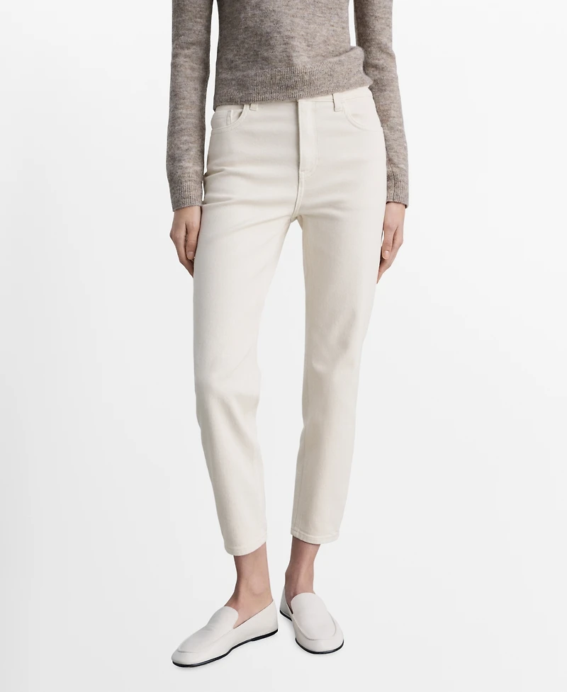 Mango Women's Newmom Comfort High-Rise Jeans