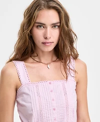 Levi's Women's Brynnley Cotton Lace-Trim Blouse