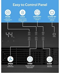 Kismile 45-Pint Dehumidifier for Home, Basement & Large Rooms, White, Auto/Manual Drain, 3 Modes, Auto Defrost, Dry Clothes, 12H Timer