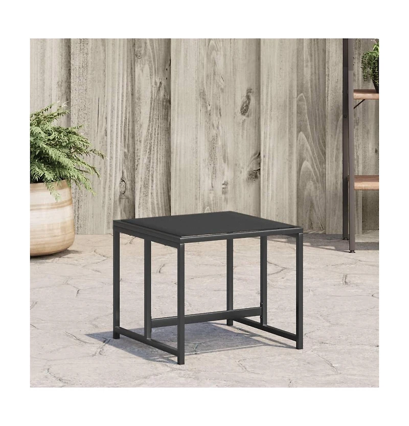 Patio Stools 4 pcs Black Steel and Textilene