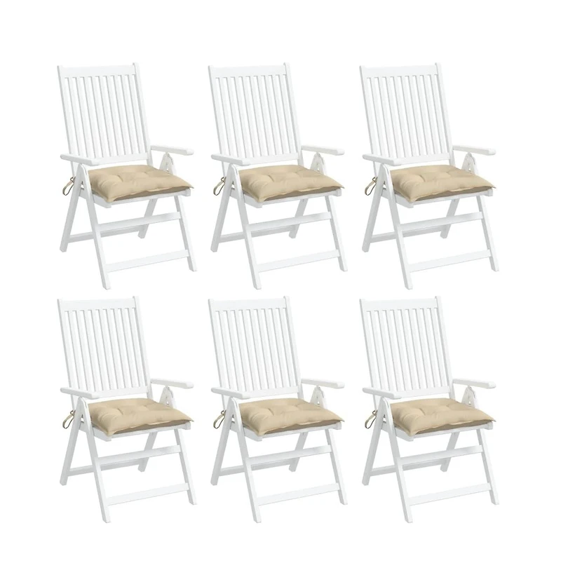 Pallet Cushions 6 pcs Beige 19.7"x19.7"x2.8" Oxford Fabric
