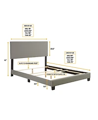 Florence Leatherette Upholstered Platform Bed Frame with Adjustable Headboard - Boyd Sleep
