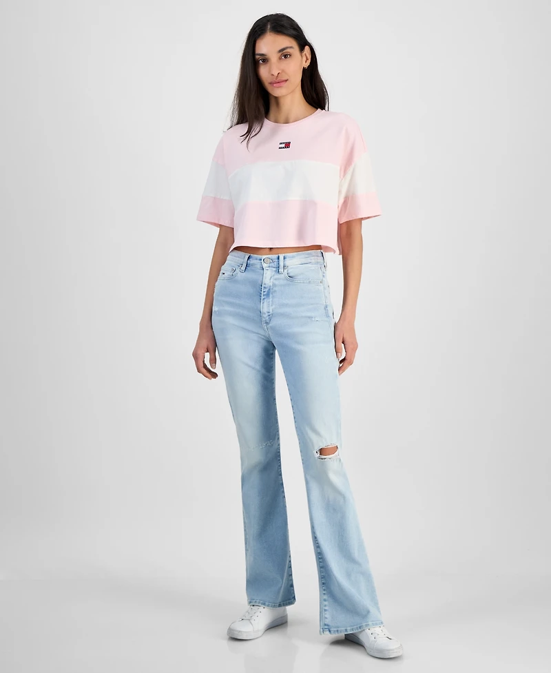 Tommy Jeans Women's Colorblock Cotton Crop T-Shirt
