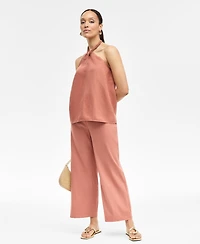 I.n.c. International Concepts Women's Linen-Blend Braided Halter Top