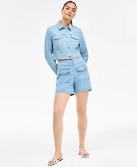I.n.c. International Concepts Women's High-Rise Denim Shorts, Exclusively at Macy's