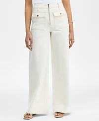 I.n.c. International Concepts Women's Zip-Front Wide-Leg Jeans, Exclusively at Macy's