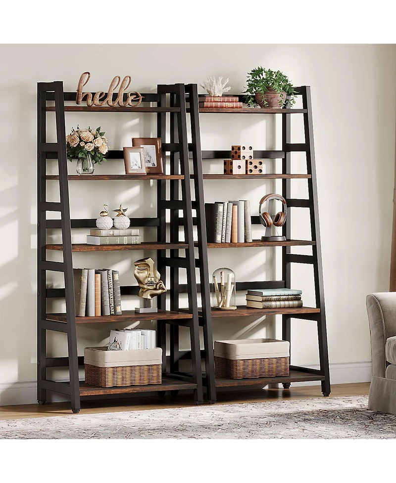 Tribesigns 5-Tier Bookshelf Modern Bookcase, 5 Shelf Ladder Book Storage Organizer for Living Room, Home Office
