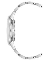 Nine West Women's Quartz Silver-Tone Metal Alloy Embossed Floral Dial Watch, 36mm