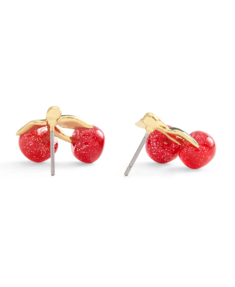 Coach Red Enamel Cherry Cluster Stud Earrings