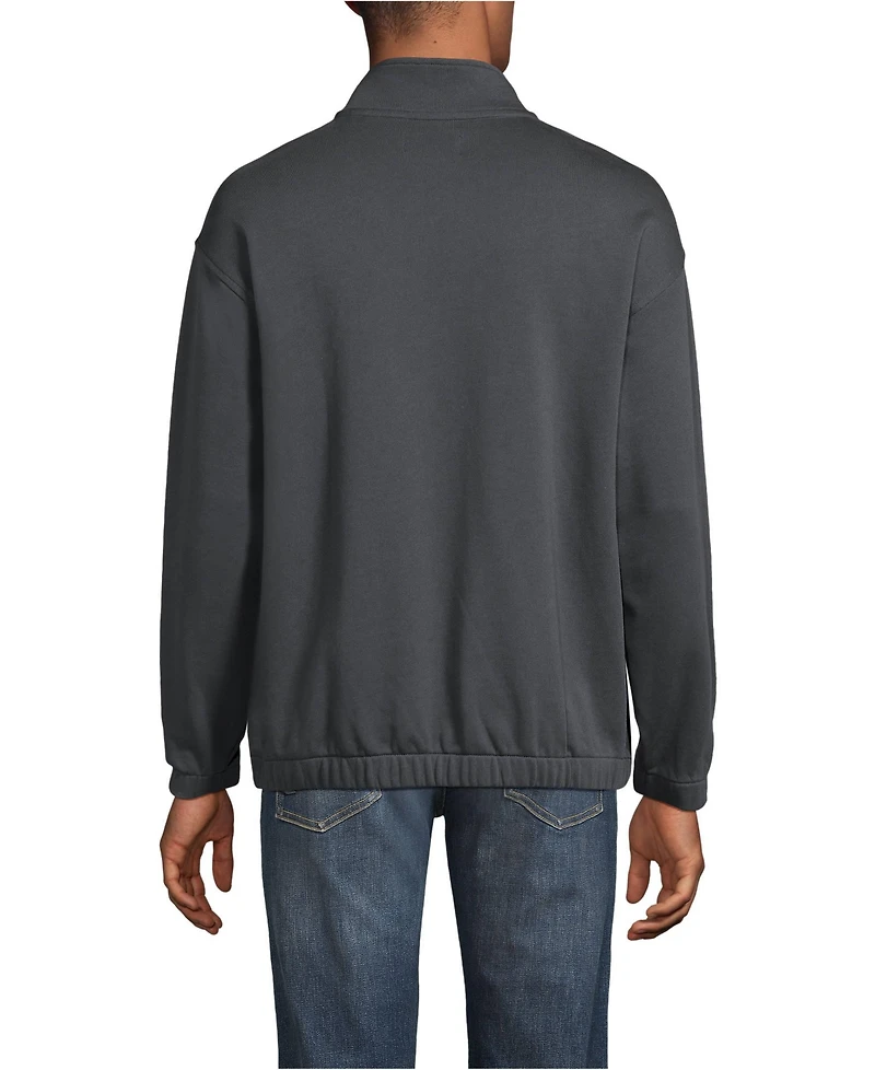Lands' End Men's Long Sleeve French Terry Vintage Wash Quarter Zip