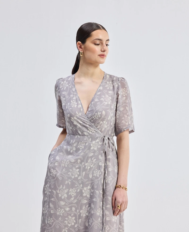 Maxi Wrap Floral dress Vintage Vines