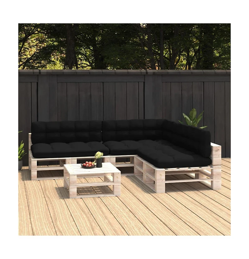 Pallet Sofa Cushions 7 pcs Black