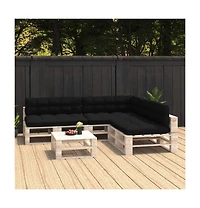 Pallet Sofa Cushions 7 pcs Black