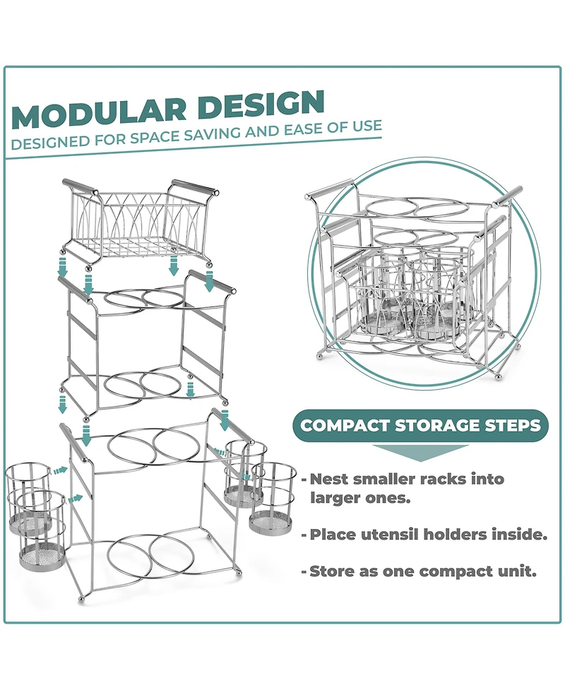Sorbus 7-Piece Stackable Buffet Caddy - Ideal for Dining Table, Party, Buffet, Kitchen, Entertaining