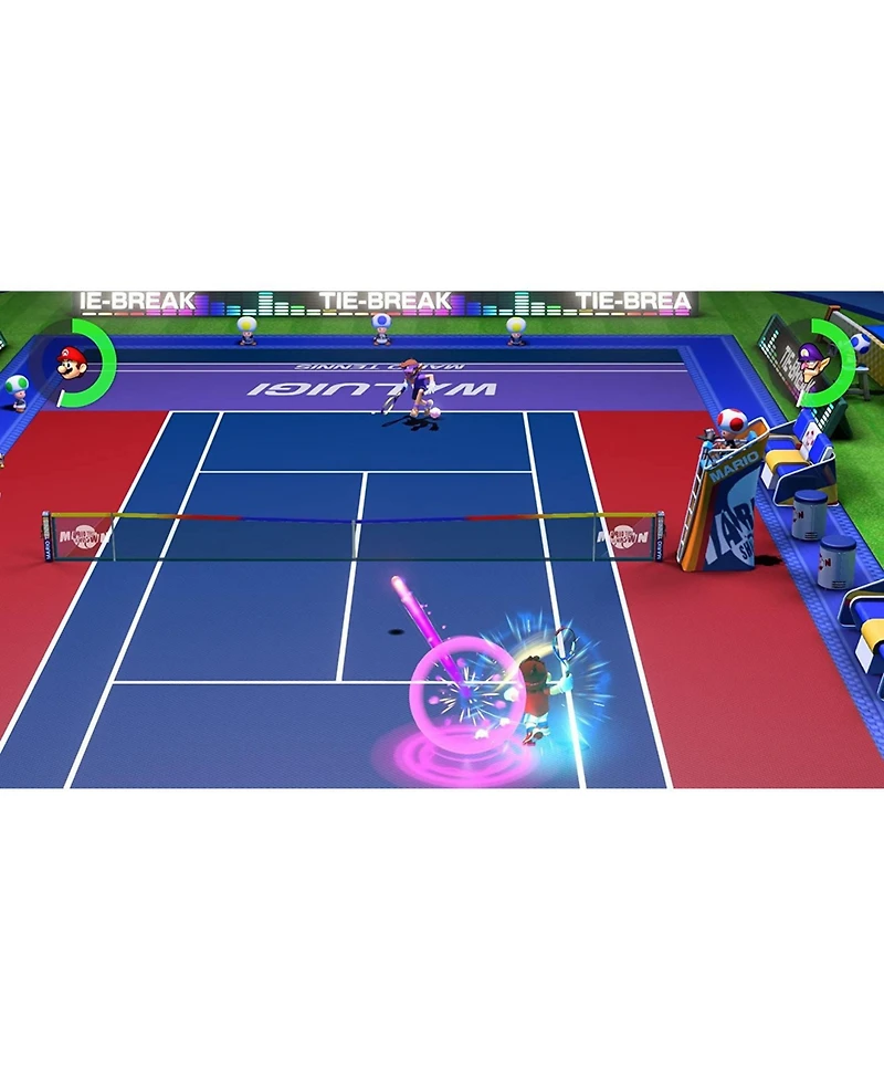Nintendo Switch Console with Neon Joy-Con with Super Mario Tennis Aces Bundle