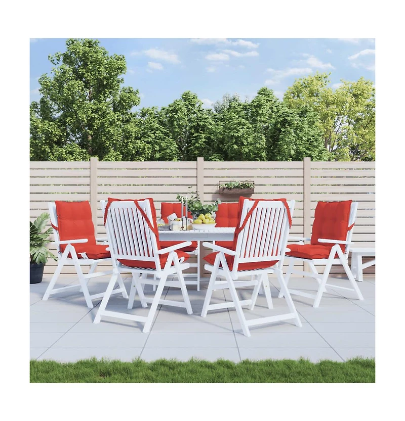Lowback Chair Cushions 6 pcs Red Oxford Fabric