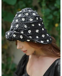 Brunna.co Flora Crochet Hat In Black
