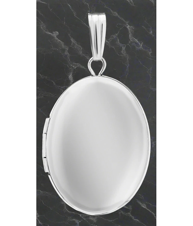 925 Sterling Silver Oval 17mm Polished Locket for Women