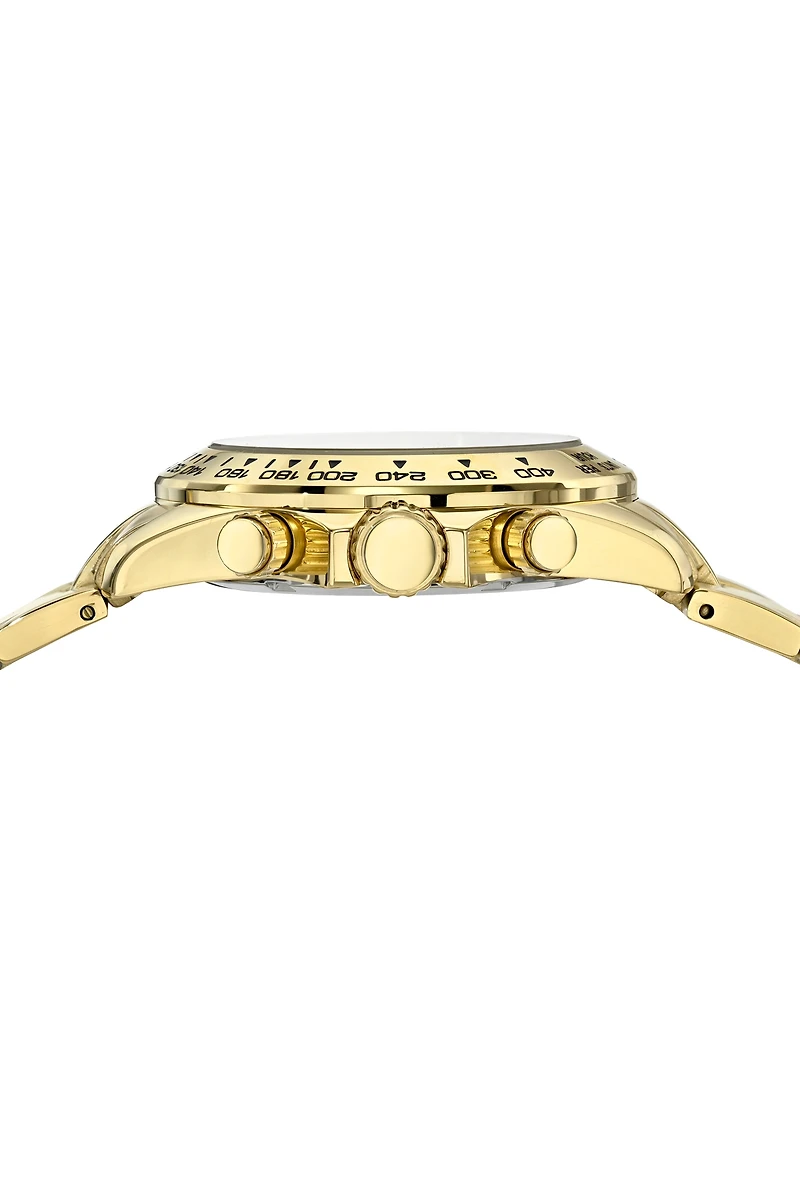 Preston Stainless Steel Gold Tone & Ice Blue Men's Watch 1036BPRS