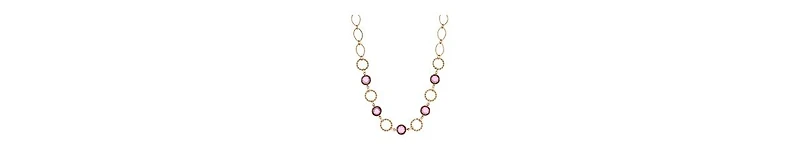 2028 14K Gold Dipped Purple Crystal Channel Set Necklace