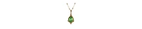 2028 14K Gold Dipped Green Crystal Pendant Necklace