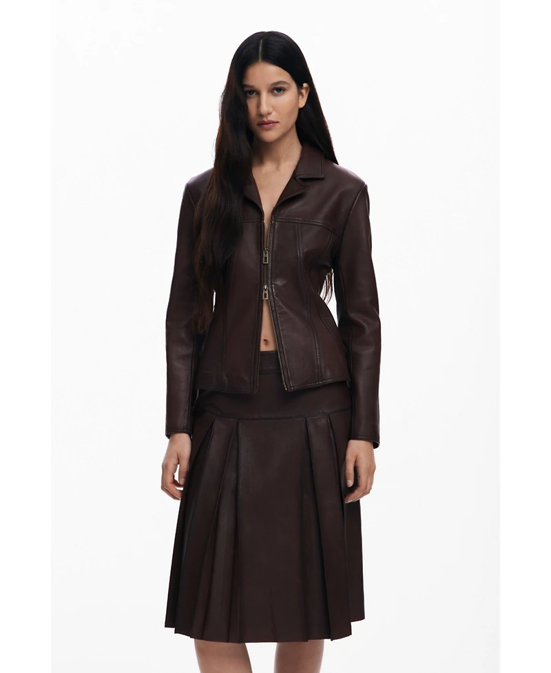 Desigual Women's Midi leather skirt