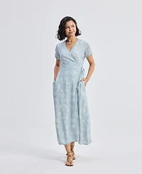 Reistor Women's Maxi Wrap Dress Florals