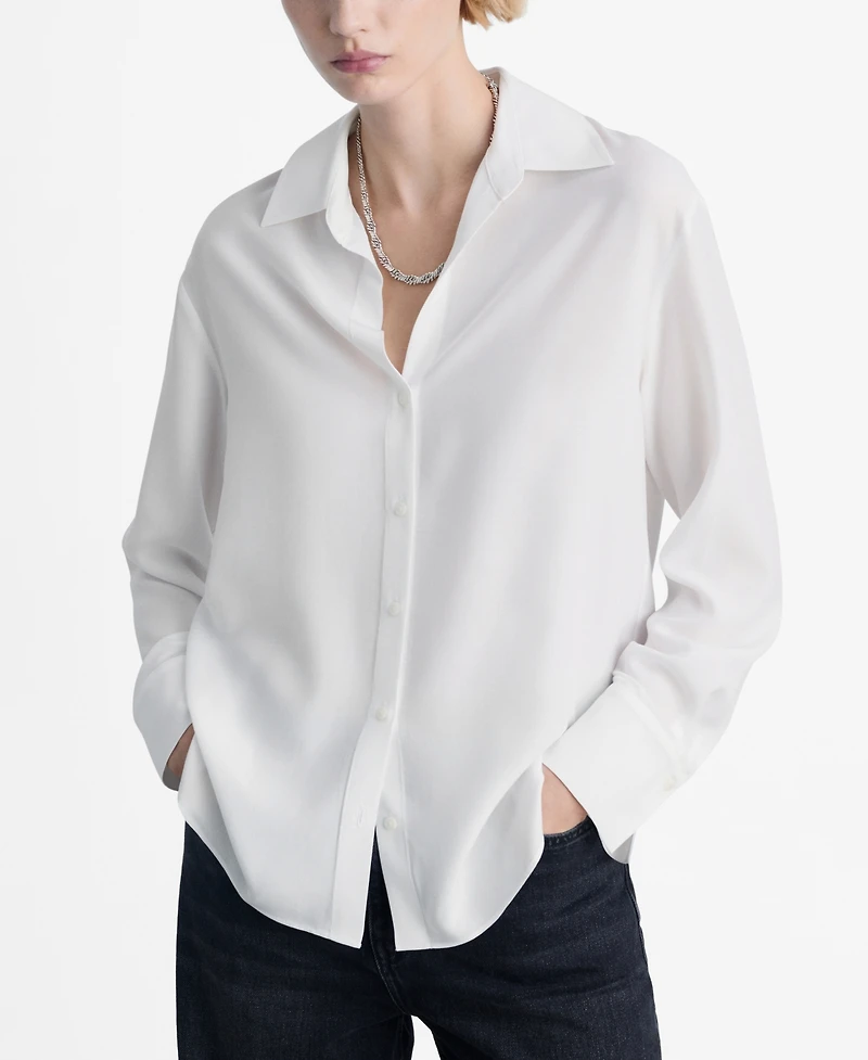 Mango Women's Lyocell Fluid Shirt