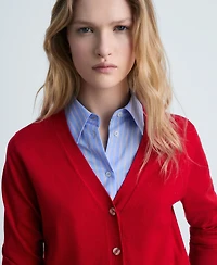 Mango Women's Mulberry Silk Blend Ribbed Cardigan Sweater