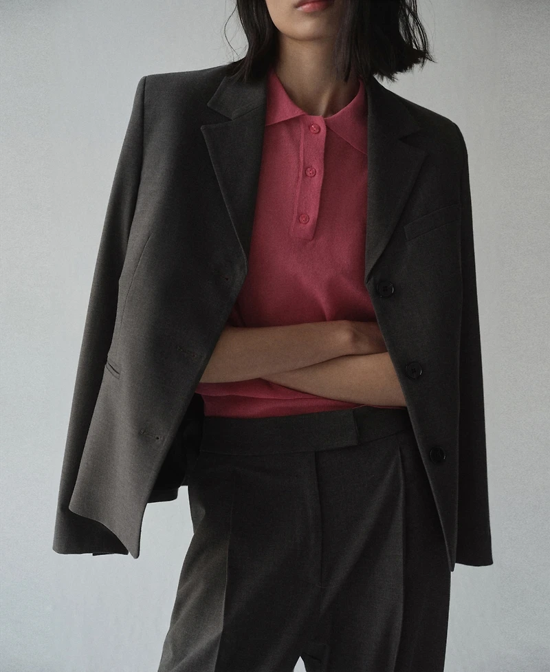 Mango Women's Knitted Polo-Neck Sweater