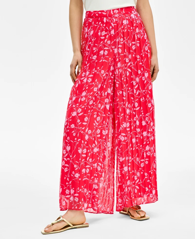 I.n.c. International Concepts Women's Floral-Print Chiffon Wide-Leg Pants, Exclusively at Macy's