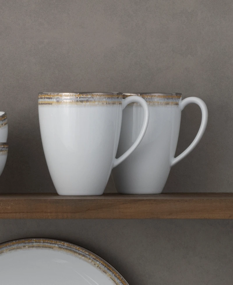 Noritake Raylan Porcelain Mugs, Set of 4