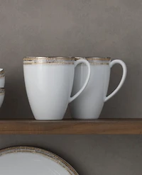Noritake Raylan Porcelain Mugs, Set of 4