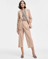 Bar Iii Women's Ruched-Sleeve Open-Front Linen Blazer, Exclusively at Macy's