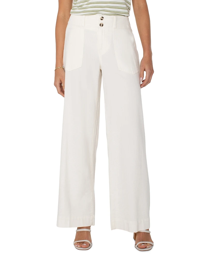 Liverpool Los Angeles Petite Hannah Utility-Detail Flare-Leg Pants