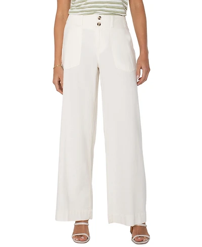 Liverpool Los Angeles Petite Hannah Utility-Detail Flare-Leg Pants