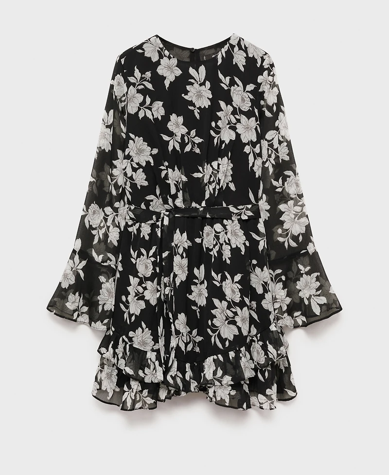 Mango Women's Ruffled Floral Print Dress