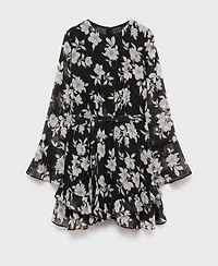 Mango Women's Ruffled Floral Print Dress