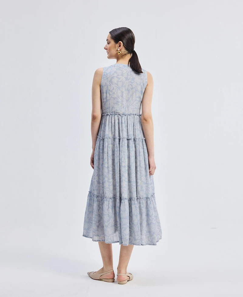 Reistor Women's The Perfect Resort Floral Midi Periwinkle Blue
