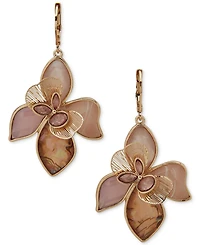 lonna & lilly Gold-Tone Mixed Stone Flower Statement Earrings